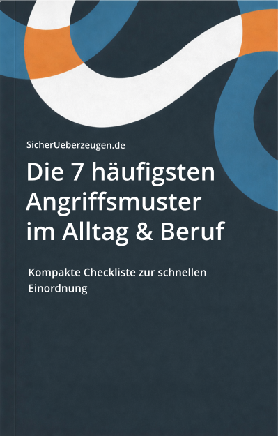 Cover Die 7 häufigsten Angriffsmuster im Alltag & Beruf - Checkliste